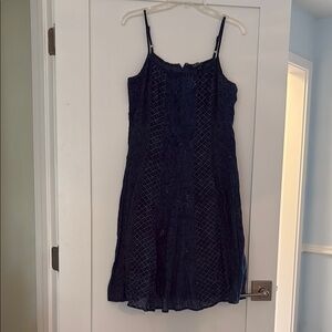 Aura Midnight Blue Patterned Dress